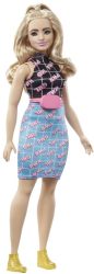 Papusa Barbie Fashionistas blonda cu borsetă roz
