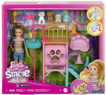 Papusa Barbie Stacie dresoare de catei 