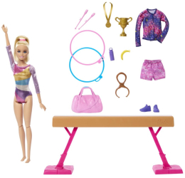 Papusa Barbie You Can Be - Gimnasta blonda cu accesorii 
