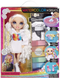 Papusa cu ochi mov Rainbow High Watercolor and Create 