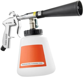 Pistol de curatare cu aer comprimat cu duza rotativa Vortex 100 ml/min Rezervor 1 l 6-9.2 bar 3 x conectori Husa si perie 