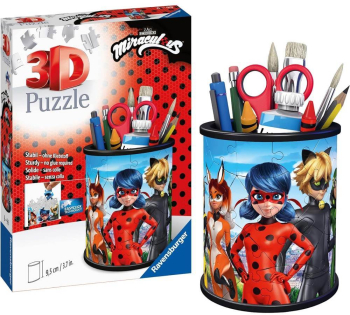 Puzzle 3D suport pixuri Miraculous 54 piese 