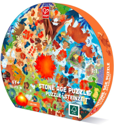 Puzzle copii epoca de piatra cu lumini led Hape 102 piese 