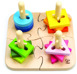 Puzzle creativ din lemn Hape 16 piese 