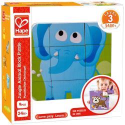 Puzzle din lemn jungla Hape 9 piese