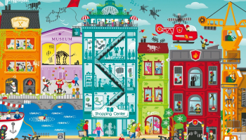 Puzzle orasul animat Hape 49 piese 