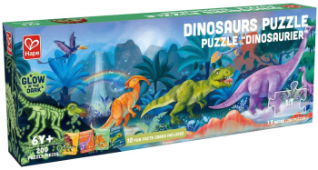 Puzzle pentru copii fluorescent cu Dinozauri 200 piese 1.5m 