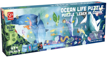 Puzzle pentru copii fotoluminescent Viata acvatica 200 piese 1.5m 