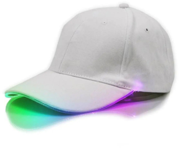 Sapca de tip baseball cu cozoroc iluminat RGB culoare Alba marime universala reglabila 