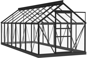 Sera Din Sticla Antracit 155X395 5X191 Cm Aluminiu 