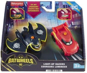 Set 2 masinute cu lumini Redbird si Batwing scara 1 55 Fisher-Price Batwheels 