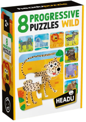 Set 8 puzzleuri progresive animale salbatice Headu 