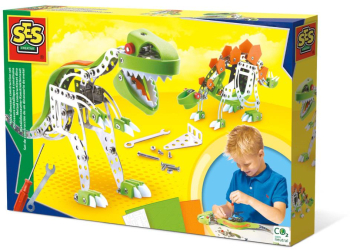 Set de constructie copii - Dinozauri din metal T-Rex si Stegosaurus 