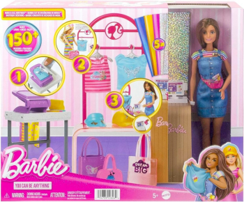Set de joaca Barbie - Magazin de imprimat Fashion Design Studio 