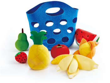 Set de joaca - Cos cu fructe din material textil 8 piese 