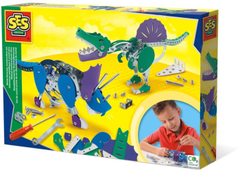 Set de jucarie pentru copii de construit dinozauri din metal 
