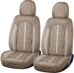 Set Huse Scaune Auto Premium Deluxe Fata/Spate din 13 Piese Universale Culoare Maro Compatibile cu Scaune cu Airbag 
