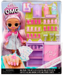 Set papusa cu accesorii L.O.L. Surprise OMG Sweet Nails Kitty Cafe