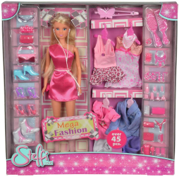 Set papusa Steffi Mega Fashion cu 45 accesorii 