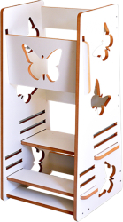 Turn de invatare - learning tower alb fluturasi 