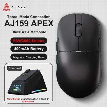 Ajazz Attack Shark Mouse de Gaming Wireless &ndash RGB Incarcare Magnetica 30K DPI - AJ159APEX-Black 