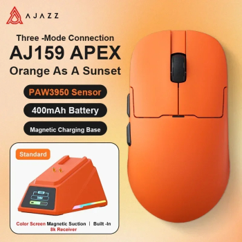 Ajazz Attack Shark Mouse de Gaming Wireless &ndash RGB Incarcare Magnetica 30K DPI - AJ159APEX-Orange 