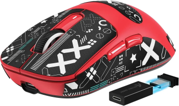 ATACA RECHIN 4K/8K Mouse de Gaming Wireless - Usor Anti-Alunecare Senzor PAW3395 26K DPI - X3PRO-Rosu 