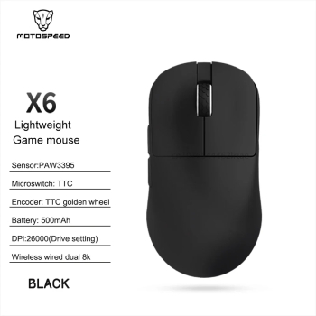 Darmoshark X6-MAX Mouse de Gaming Wireless 30000DPI Dual-Mode Usor - X 6 Negru 