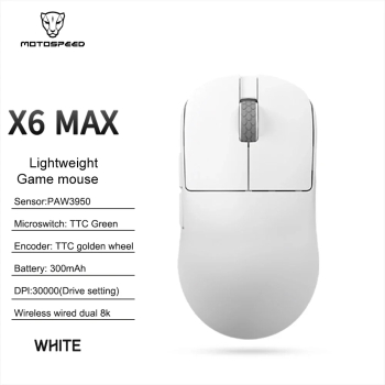 Darmoshark X6-MAX Mouse de Gaming Wireless 30000DPI Dual-Mode Usor - X6 MAX alb 