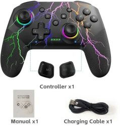 DATA FROG fA&fnof rA&fnof fir Switch Pro controller Programmable joystick for Switch OLED PC gamepad - Thunder Light