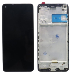 Display ecran cu Touchscreen si Rama compatibil cu Samsung A21S SM-A217 Negru 