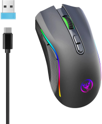 HXSJ T69 Mouse de gaming wireless portabil ergonomic RGB - T69-Negru 