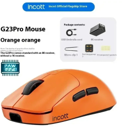 Incott Wireless Tri-Mode Gaming Mouse - G23Pro Portocalie 8K 