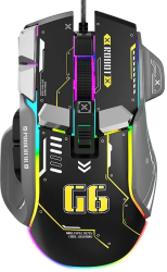 Mouse de gaming cu fir iluminare RGB - Negru 