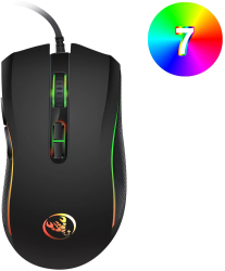 Mouse de gaming ergonomic cu fir HXSJ RGB - A869-Negru 