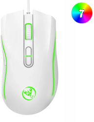 Mouse de gaming optic ergonomic cu fir HXSJ RGB - A869-Alb 