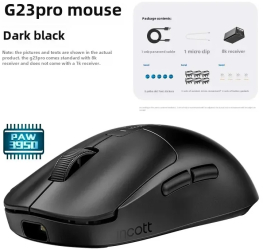 Mouse de gaming tri-mod Incott Wireless - G23Pro Negru 8K 