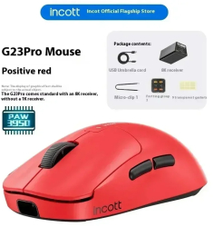 Mouse de gaming tri-mod Incott Wireless - G23Pro Rosu 8K 