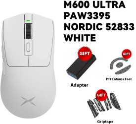 Mouse de gaming wireless Delux M600 26000DPI reincarcabil - M600ULTRA ALB 