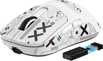 MOUSE DE JOC FARA FIR ATTACK SHARK 4K/8K - Usor Anti-Alunecare Senzor PAW3395 26K DPI - X3PRO-Alb 