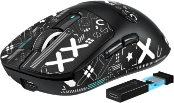 MOUSE DE JOC FARA FIR ATTACK SHARK 4K/8K - USOR ANTI-ALUNECARE Senzor PAW3395 26K DPI - X3PRO-Negru 