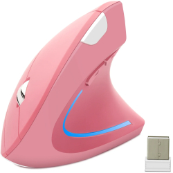 Mouse vertical ergonomic wireless roz DPI ajustabil - roz 