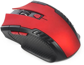 Mouse wireless 2.4G 6 butoane optic receptor USB - Rosu 