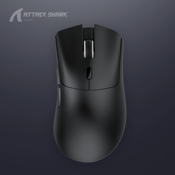 Mouse wireless Attack Shark R1 Bluetooth PAW3311 rata de returnare 1000Hz tri-mod ergonomic reincarcabil - Negru 