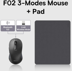 Mouse Wireless Baseus Bluetooth 5.2 4000DPI Butoane Ergonomice Mute - Negru cu Set de Pad-uri 