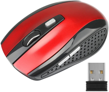 Mouse wireless Bluetooth 2.4G - Ergonomic 800/1200/1600DPI 6 butoane silentioase - Rosu 