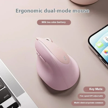 Mouse wireless Bluetooth EWEADN Q7 dual mode 1600dpi - roz