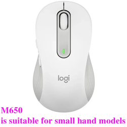 Mouse wireless Bluetooth Logitech &ndash Mouse silentios multi-dispozitiv pentru PC Mac laptop birou - M650 Alb 