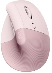 Mouse wireless Bluetooth Logitech Lift &ndash Mouse ergonomic cu ton moale pentru afaceri si utilizare in birou - roz 6487