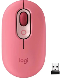 Mouse wireless Bluetooth Logitech Pop &ndash Multi-dispozitiv 2.4G USB pentru birou acasa laptop jocuri - Roz 